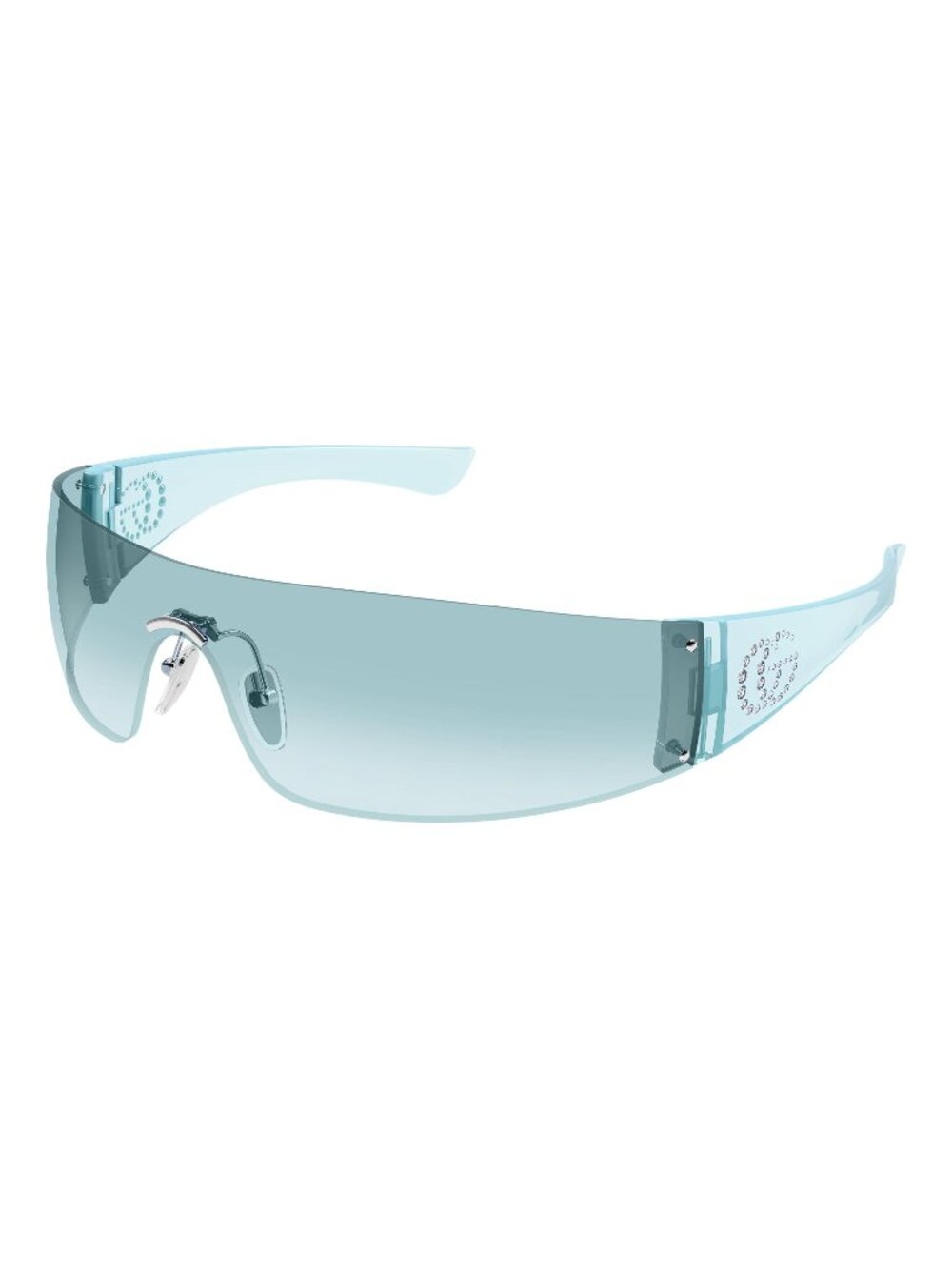 New Gucci Unisex Sunglasses Silver Blue Lens Metal Frame GG1958S 005 99